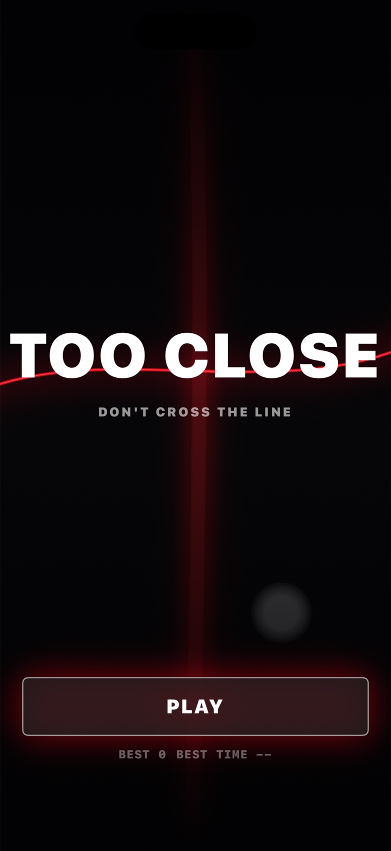 Too Close risk-reward game home screen